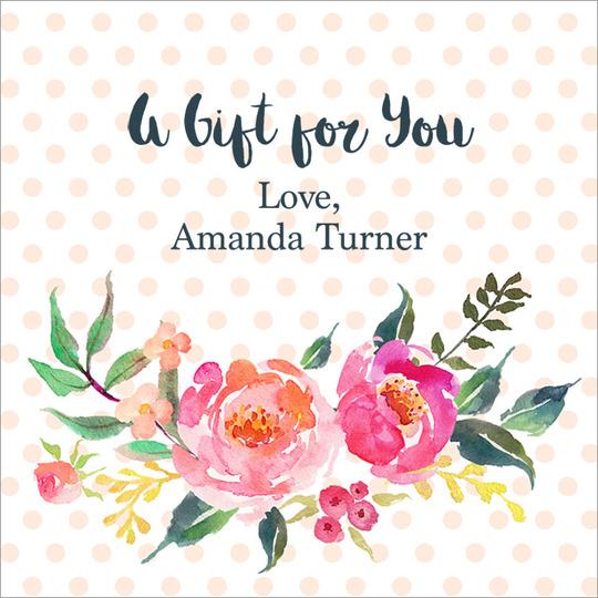 Watercolor Rose Spray Square Gift Stickers